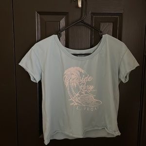 Cute baby blue crop top with wide neck size S (rarely used)